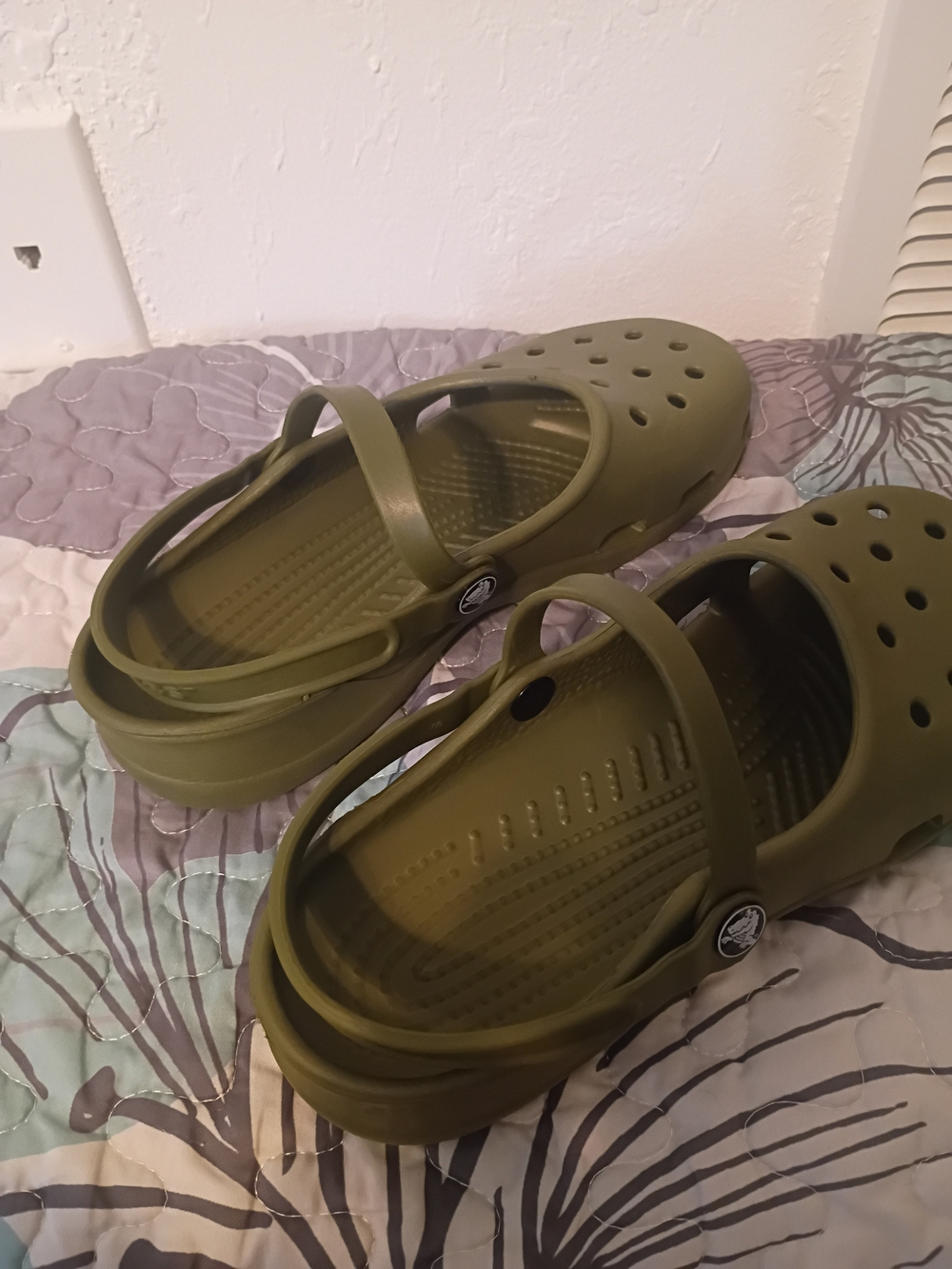 Olive Green Slip-On Clog Shoes - Picture 8 of 11